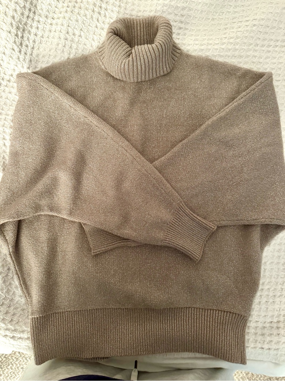 Philosophy Taupe Metallic Turtleneck Sweater